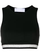 No Ka' Oi Glitter Stripe Crop Top - Black