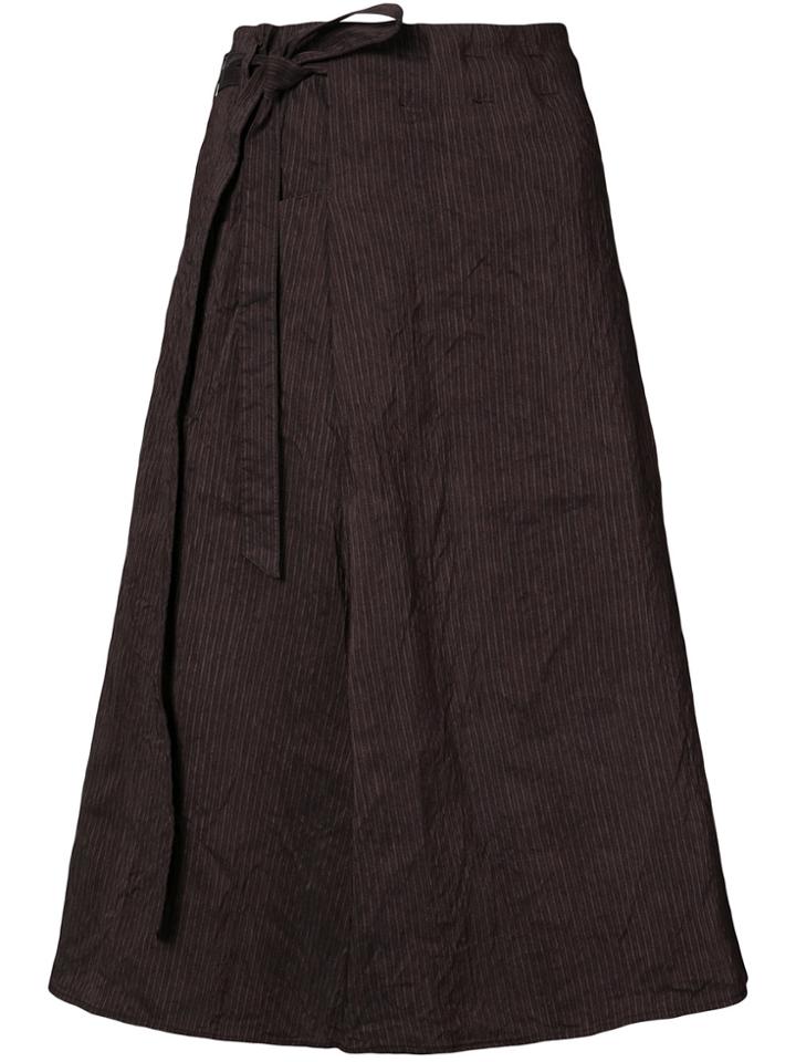 Forme D'expression Striped Side Tie Skirt - Pink & Purple
