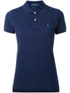 Polo Ralph Lauren - Embroidered Logo Polo Shirt - Women - Cotton - L, Blue, Cotton