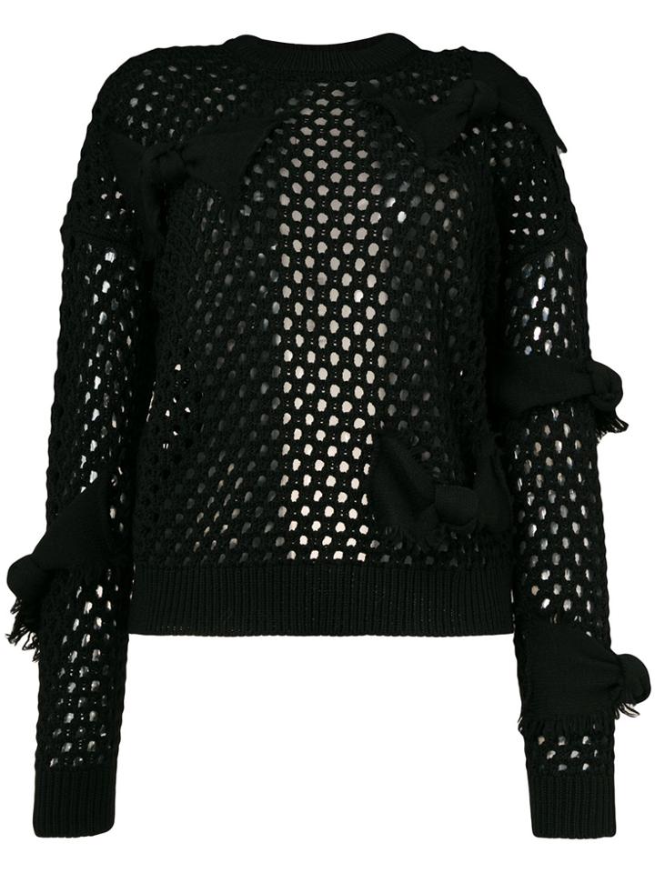Red Valentino Fishnet Knit Jumper - Black