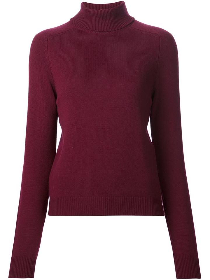 Saint Laurent Rollneck Sweater, Women's, Size: Medium, Red, Cashmere