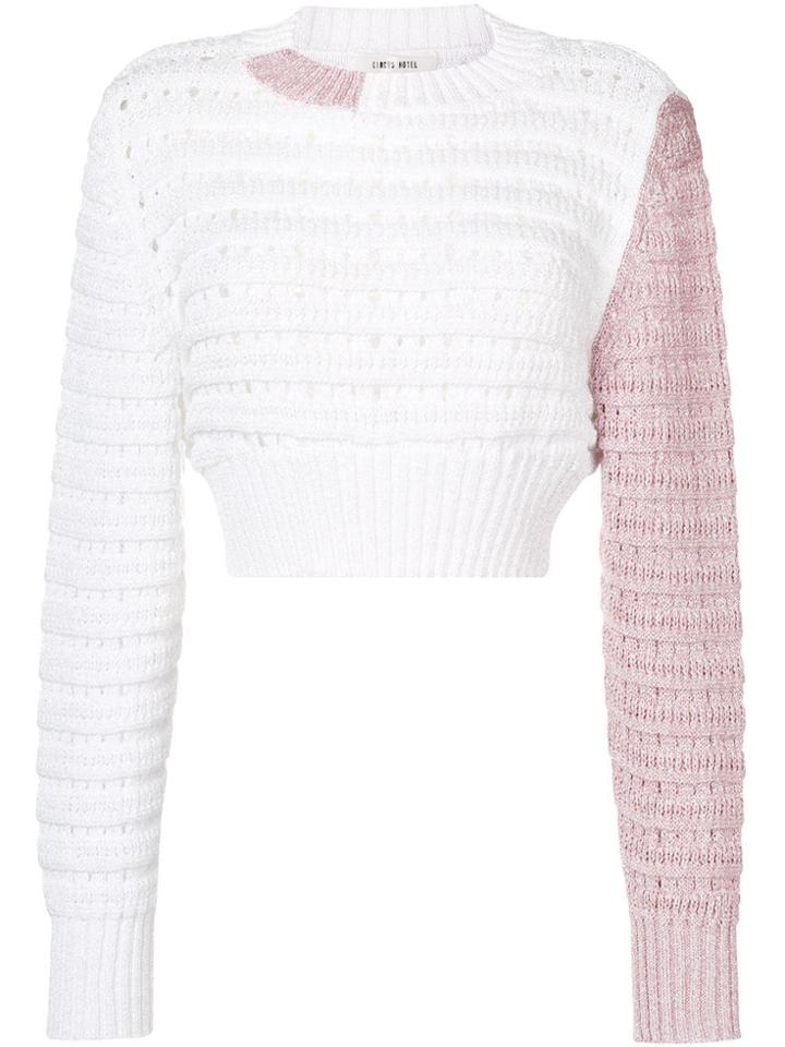 Circus Hotel Colour Block Sweater - White