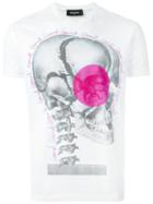 Dsquared2 Skull Print T-shirt, Men's, Size: Xs, White, Cotton