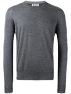 Brunello Cucinelli Crew Neck Pullover, Men's, Size: 52, Grey, Suede/cashmere/virgin Wool