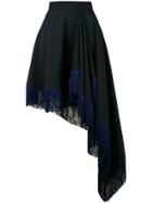 Calvin Klein 205w39nyc Asymmetric Fringe Hem Skirt - Blue