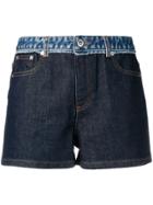 A.p.c. Mid Rise Panelled Denim Shorts - Blue