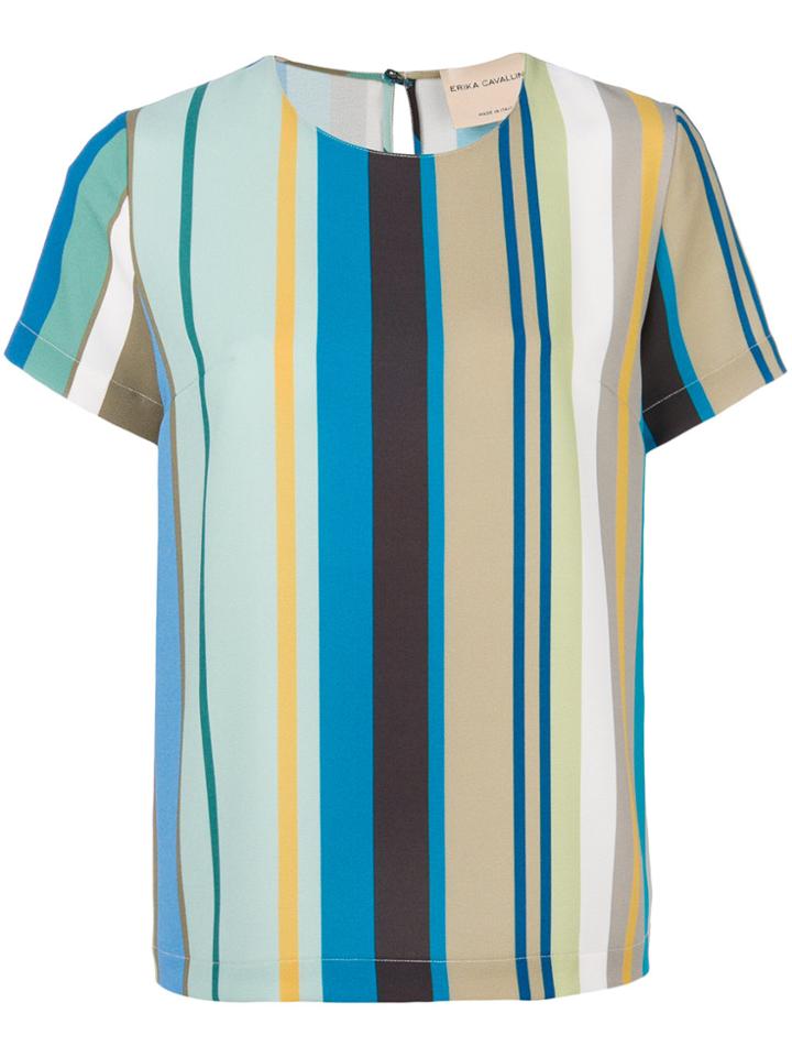 Erika Cavallini Short-sleeve Stripe Blouse - Multicolour