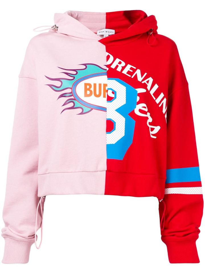 Mira Mikati Split Print Hoodie - Pink & Purple