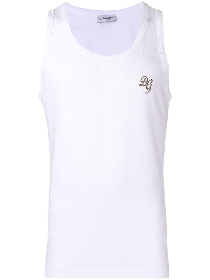 Dolce & Gabbana Underwear Logo Fitted Vest Top - White