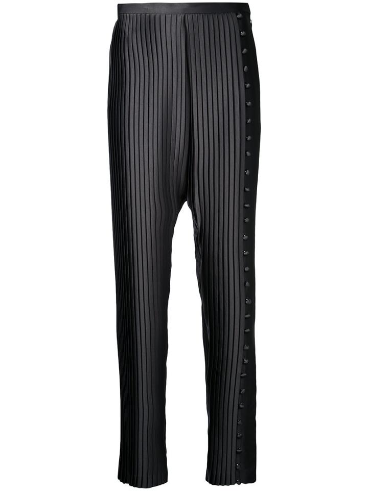 Donnah Mabel - Pleated Trim Pants - Women - Polyester - 0, Women's, Green, Polyester