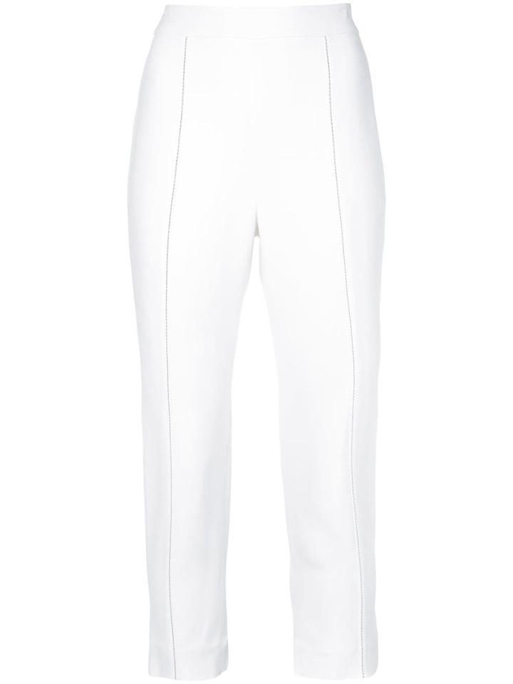 Cushnie Cropped High-waist Trousers - White