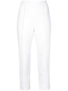 Cushnie Cropped High-waist Trousers - White