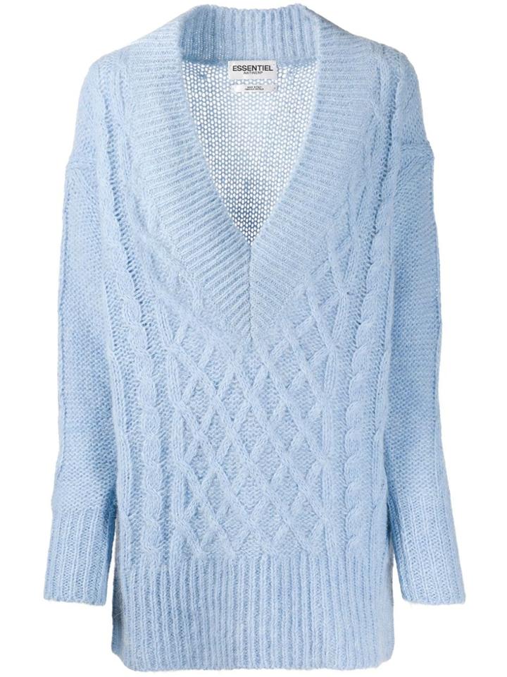 Essentiel Antwerp Cable Knit Jumper - Blue