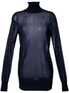Theatre Products Roll Neck Transparent Top, Women's, Blue, Rayon