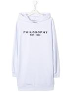Philosophy Di Lorenzo Serafini Kids Teen Hooded Dress - White