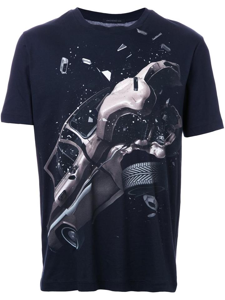 Christopher Kane Car Crash T-shirt, Men's, Size: Xl, Black, Cotton