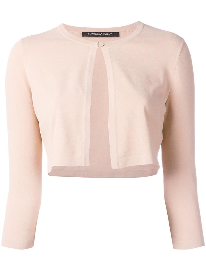 Antonino Valenti - Cropped Fitted Jacket - Women - Viscose/polyester - 44, Women's, Nude/neutrals, Viscose/polyester
