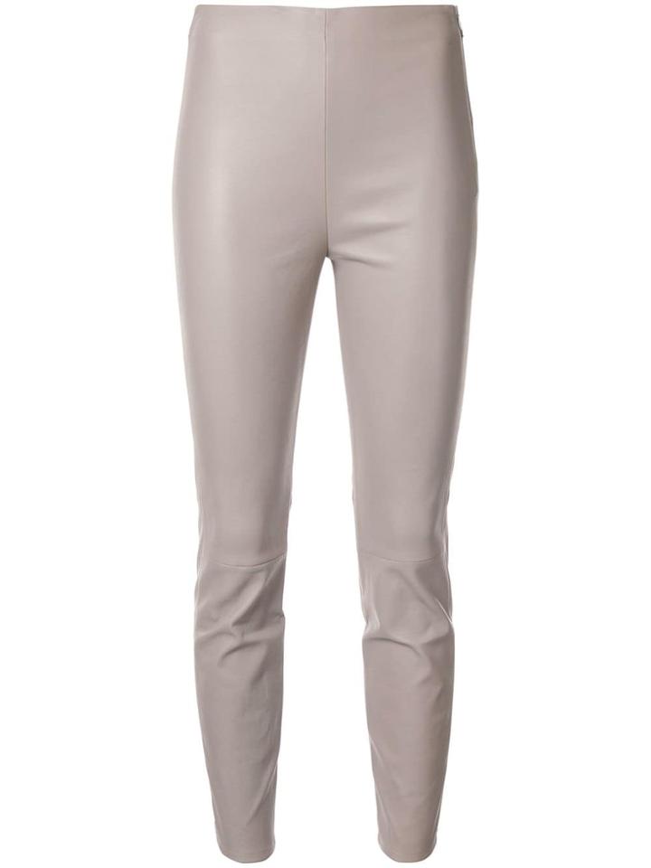 Lorena Antoniazzi Faux-leather Skinny Trousers - Neutrals