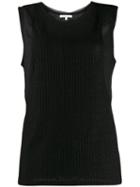 Patrizia Pepe Ribbed Knit Vest Top - Black