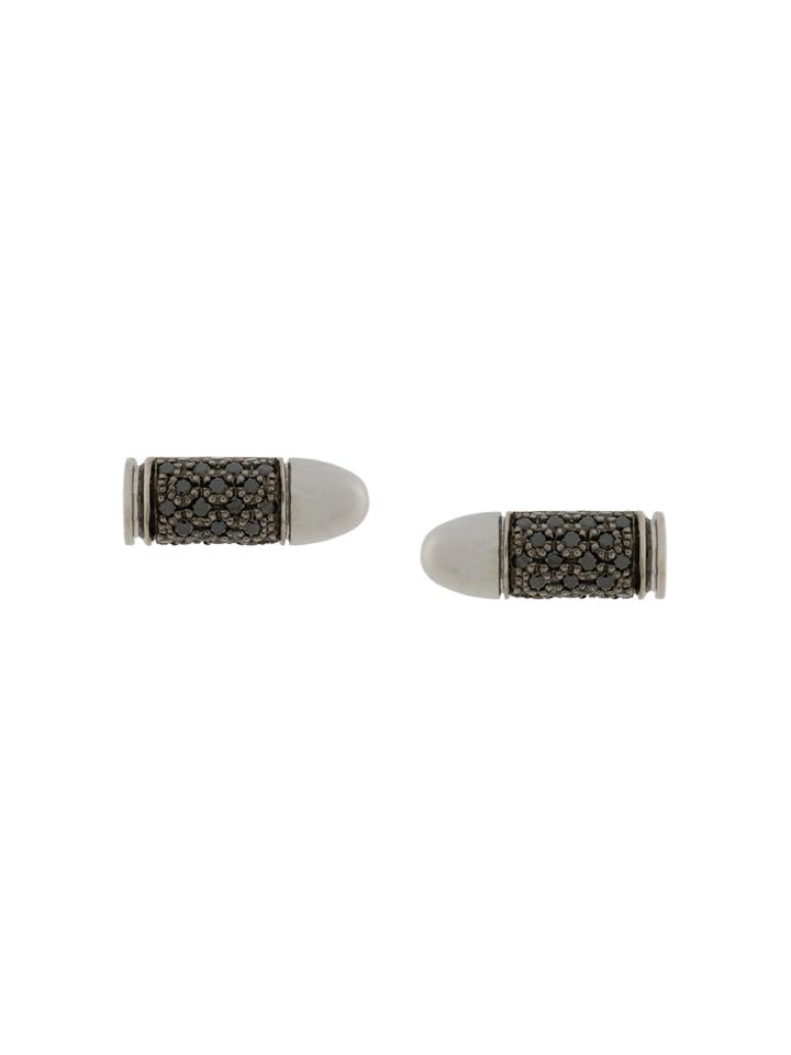 Akillis 18kt Gold And Diamond Bullet Earrings - Metallic