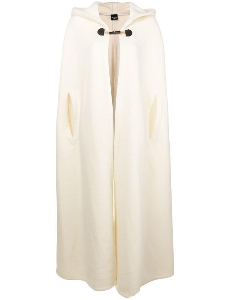 Michel Klein Long Open Cape - White