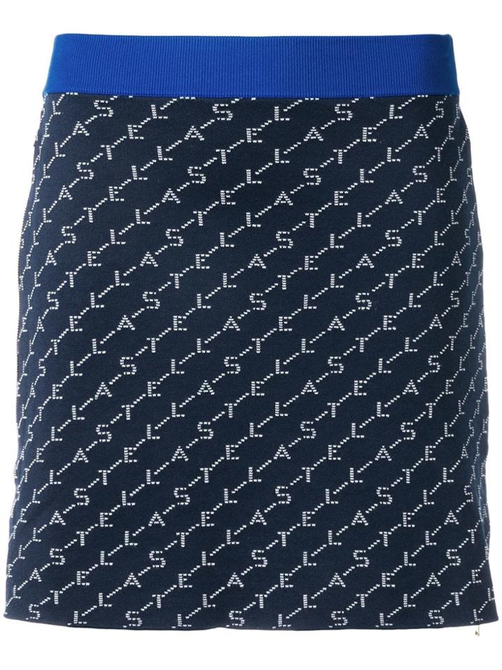 Stella Mccartney Logo Knit Mini Skirt - Blue