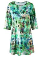 Lygia & Nanny Printed Tunic Dress, Women's, Size: 46, Green, Polyamide/spandex/elastane