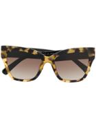 Longchamp Tortoiseshell-effect Sunglasses - Black