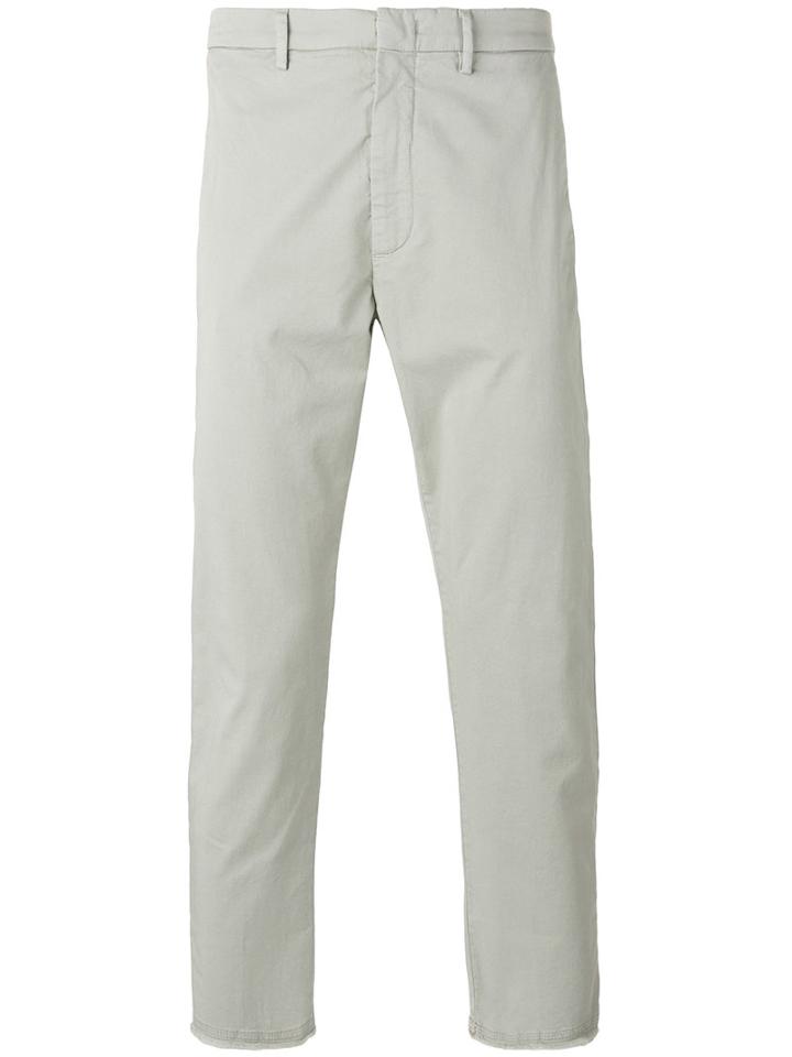 Pence - Frayed Hem Trousers - Men - Cotton/spandex/elastane - 50, Grey, Cotton/spandex/elastane