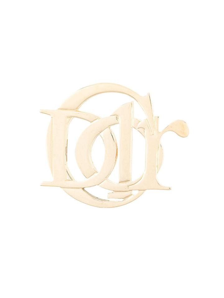 Christian Dior Pre-owned Logo Brooch - Gold