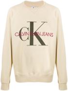 Calvin Klein Jeans Logo Print Sweatshirt - Neutrals