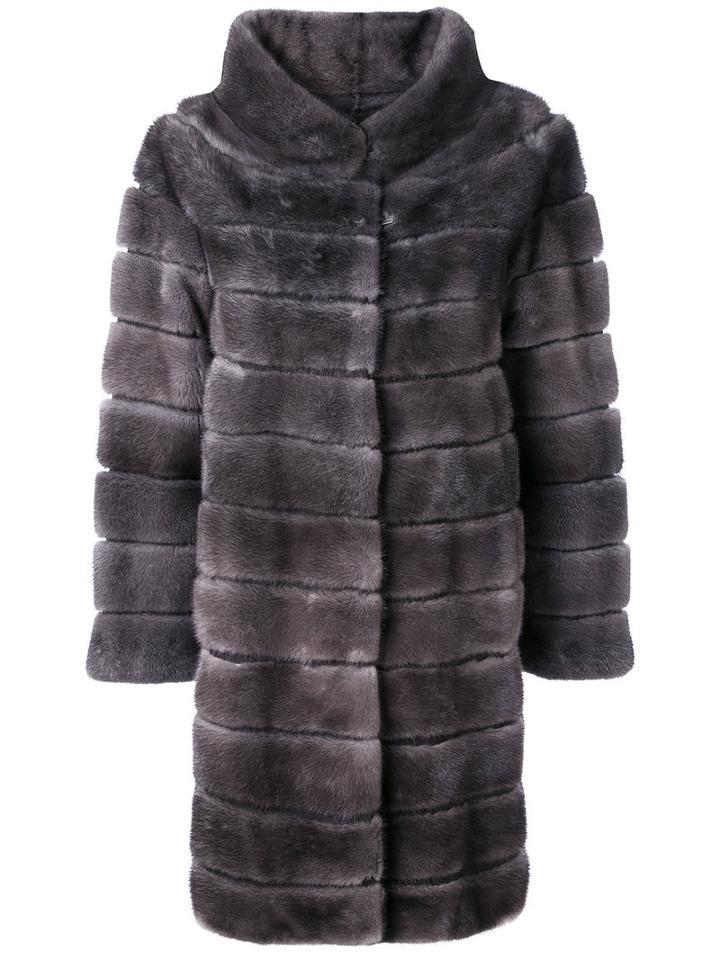 Liska - Antonia Coat - Women - Mink Fur/cupro - S, Grey, Mink Fur/cupro
