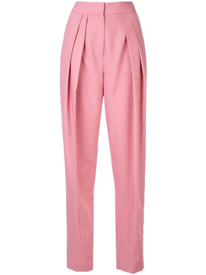 Bianca Spender Pleated Tapered Trousers - Pink