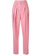 Bianca Spender Pleated Tapered Trousers - Pink