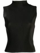 Pleats Please By Issey Miyake Ribbed Mock Neck Top - Brown