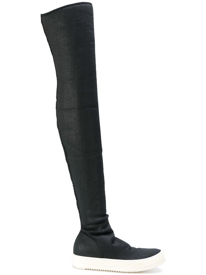 Rick Owens Drkshdw Sneaker Thigh High Boots - Black