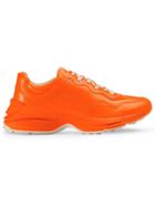 Gucci Rhyton Fluorescent Leather Sneaker - Orange
