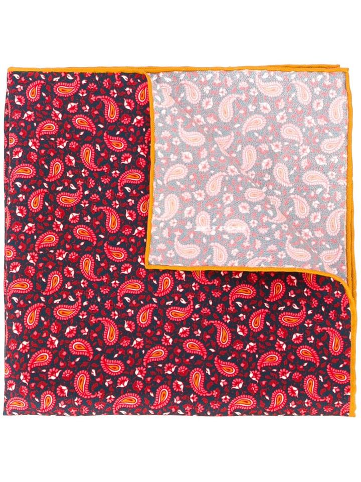 Kiton Paisley Print Pocket Square, Men's, Silk