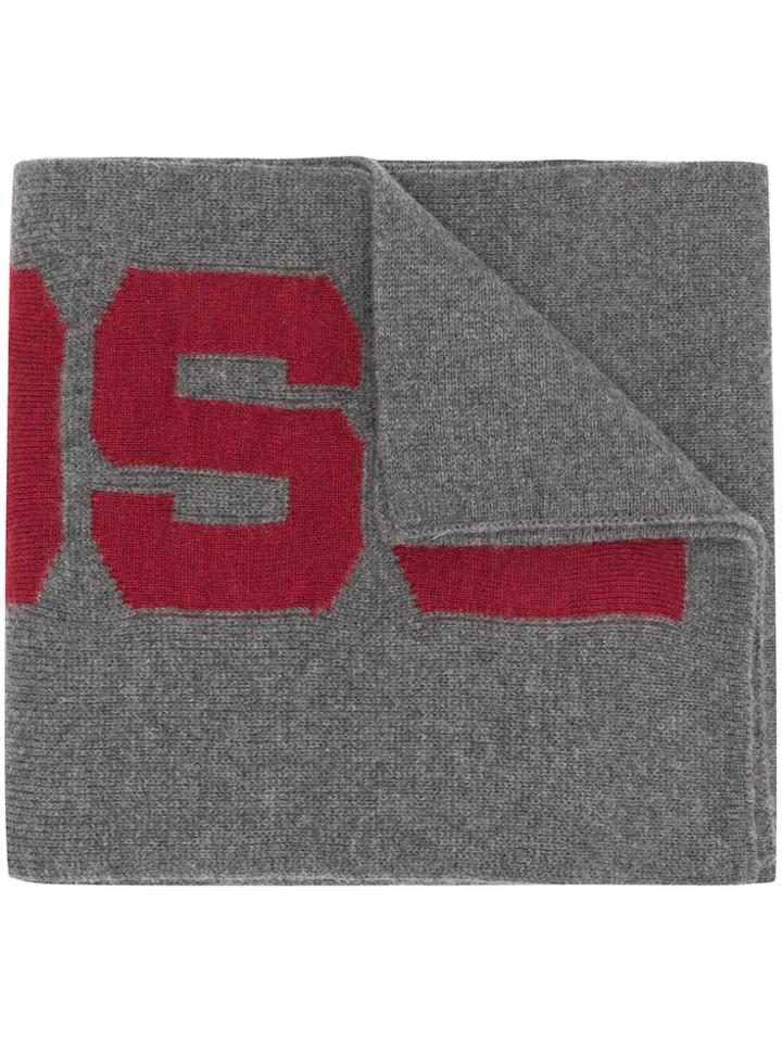 Dsquared2 Logo Knitted Scarf - Grey