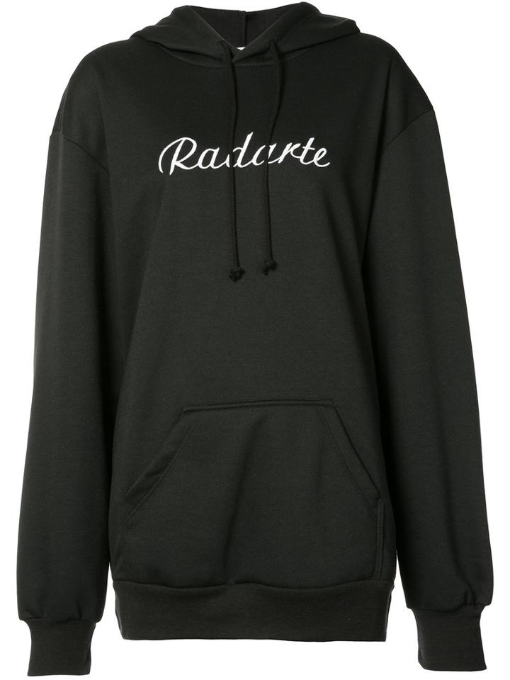 Rodarte - Logo Hoodie - Women - Cotton/polyester - S, Black, Cotton/polyester
