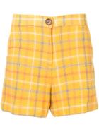 N Duo Checkered Shorts - Yellow & Orange