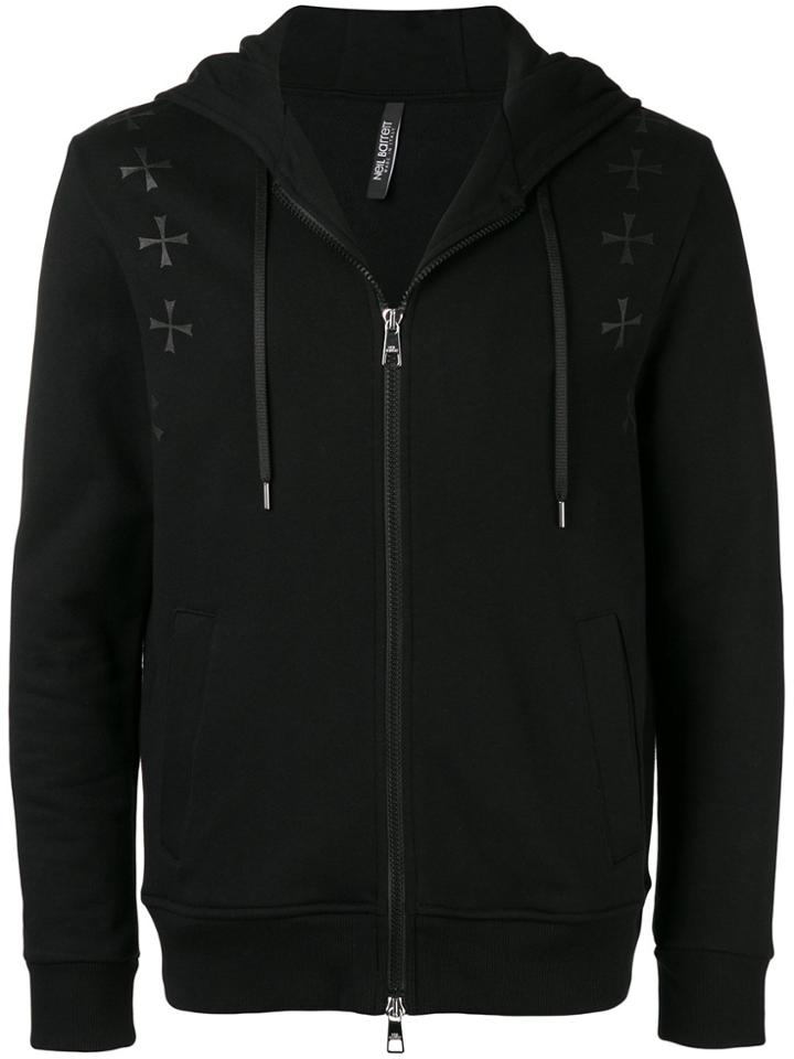 Neil Barrett Print Hoodie - Black