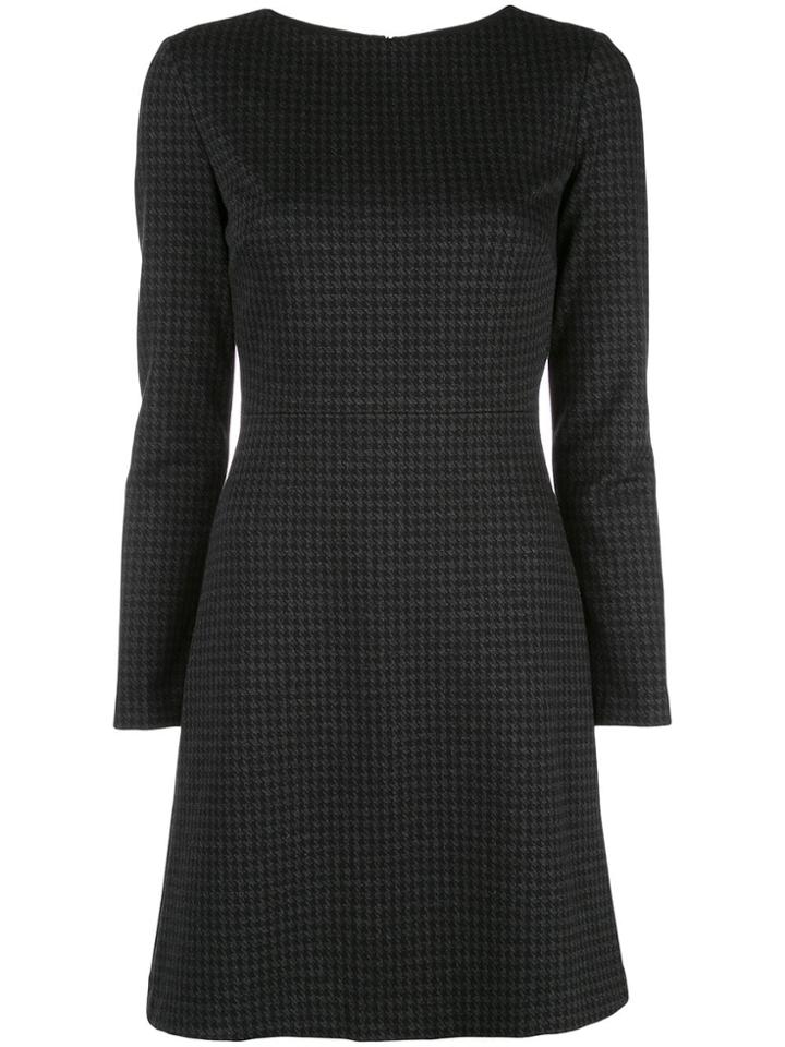Theory Houndstooth Mini Dress - Black
