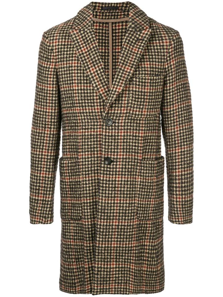 Tomorrowland Check Pattern Coat - Brown