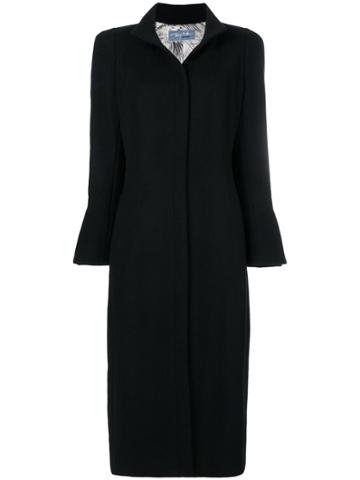 Thierry Mugler Vintage Structured Long Length Coat - Black