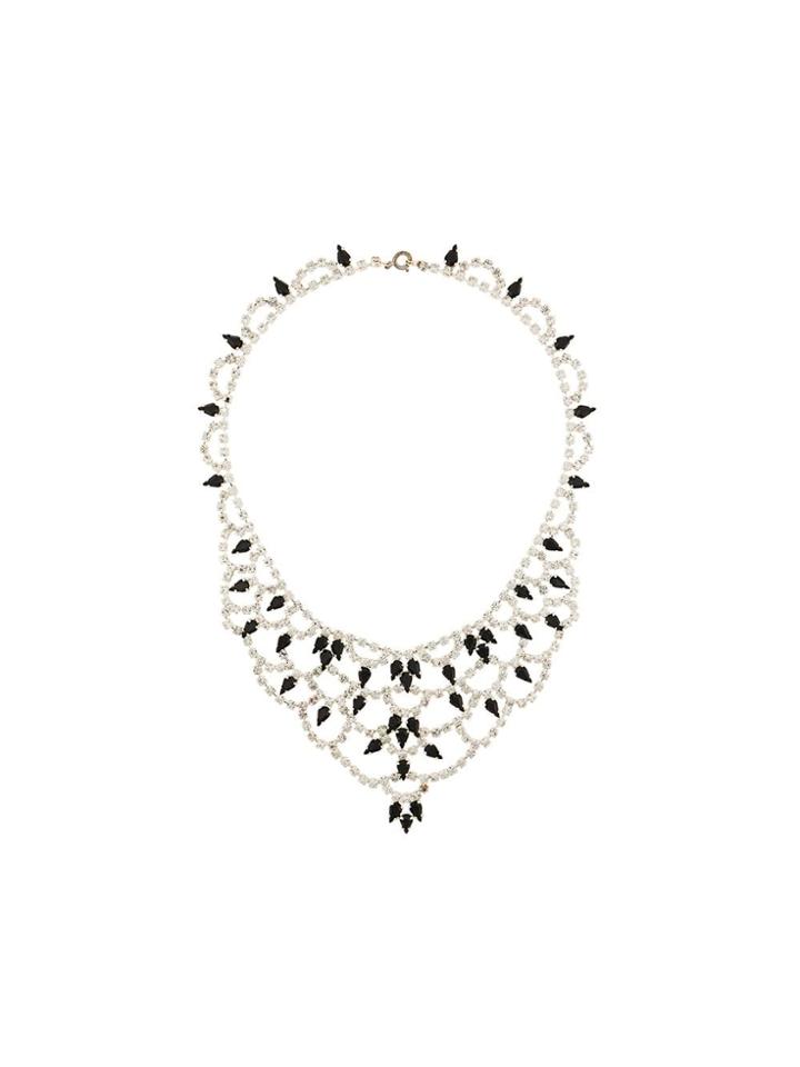 Susan Caplan Vintage Tear-drop Crystal Necklace - Metallic