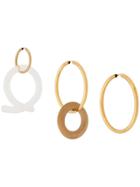 Esteban Cortazar Wood And Resin Earring Set - Neutrals