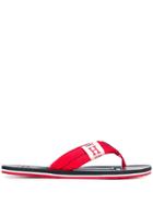 Tommy Hilfiger Thong Strap Slides - Red