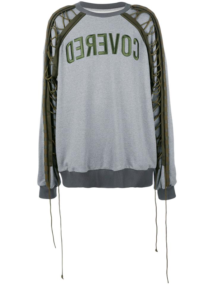 Juun.j Drawstring Sleeve Sweatshirt - Grey