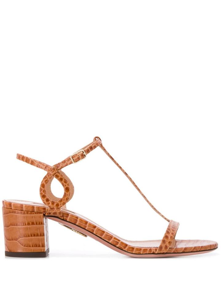 Aquazzura Block Heel Sandals - Brown